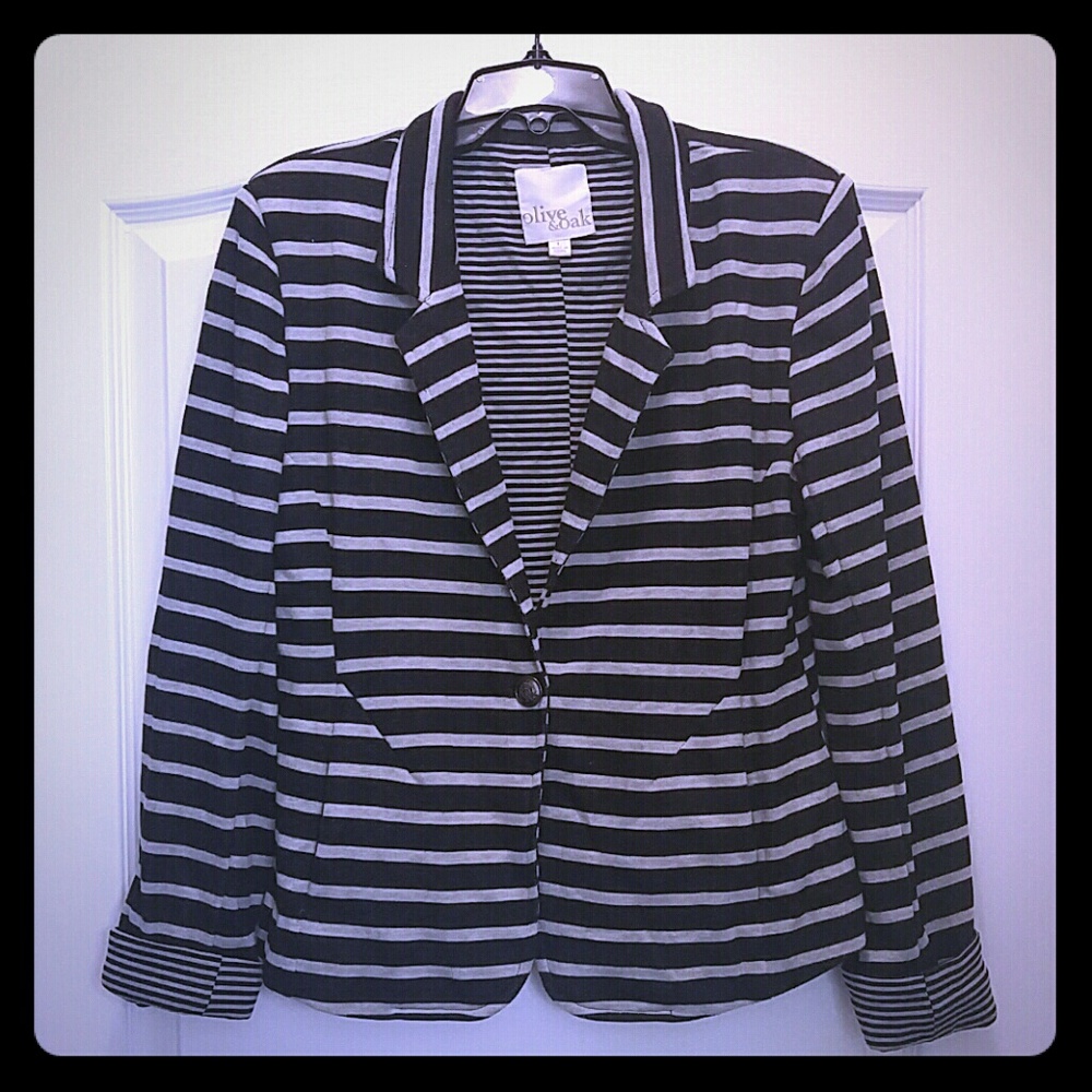 Black and Light Gray Blazer Jacket